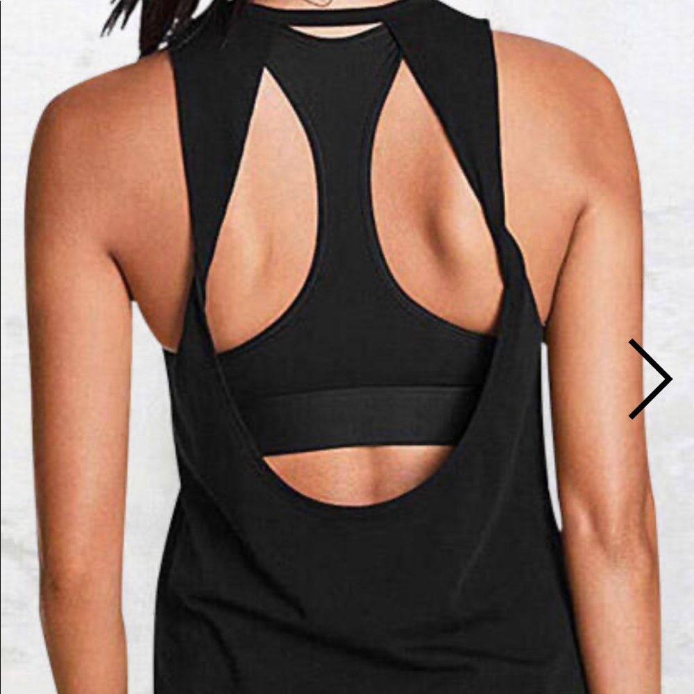 Open Back Casual Tank - Black